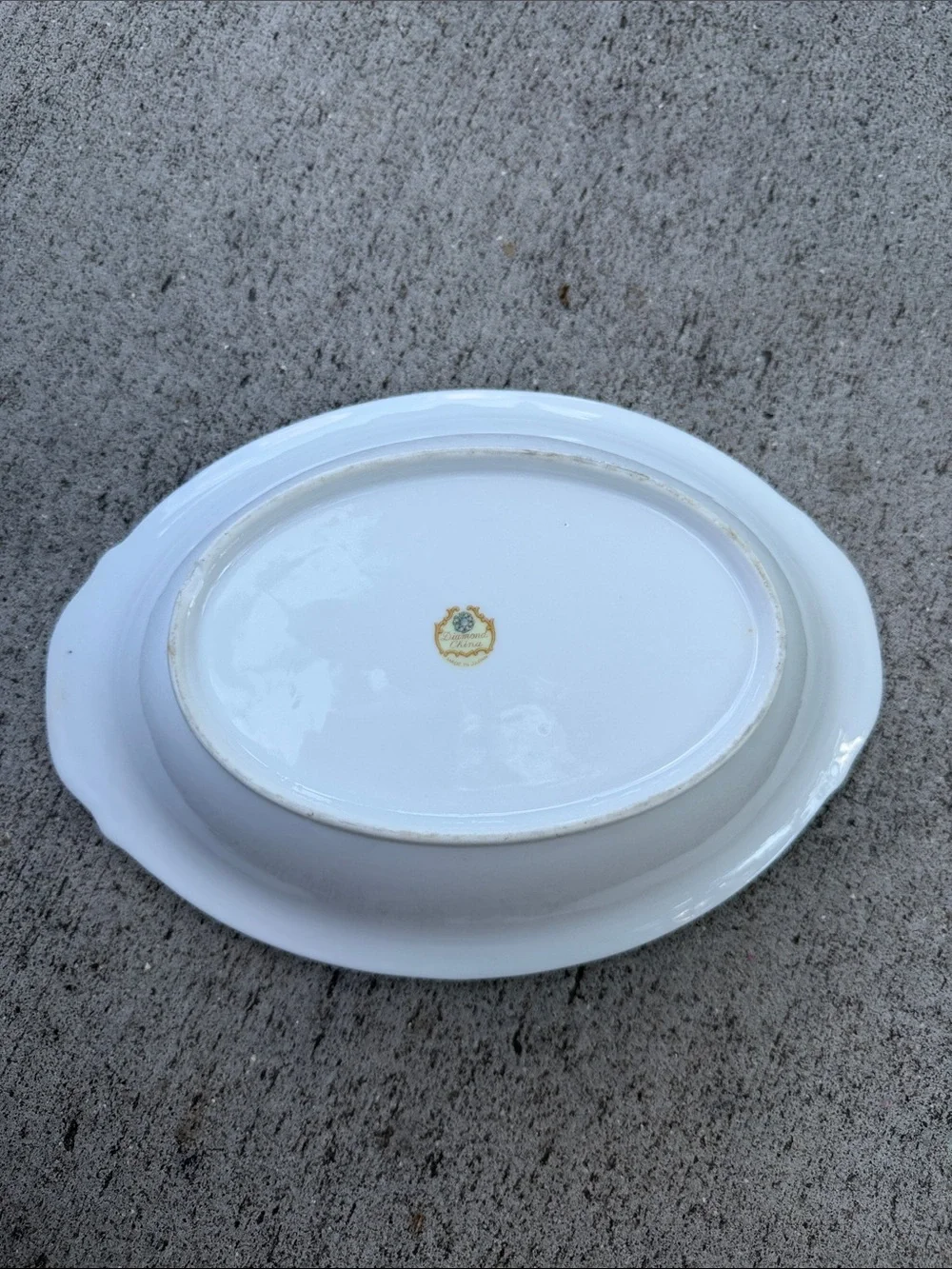 Decorative Porcelain Serving Platter with Pink Floral Accents and Gold Trim